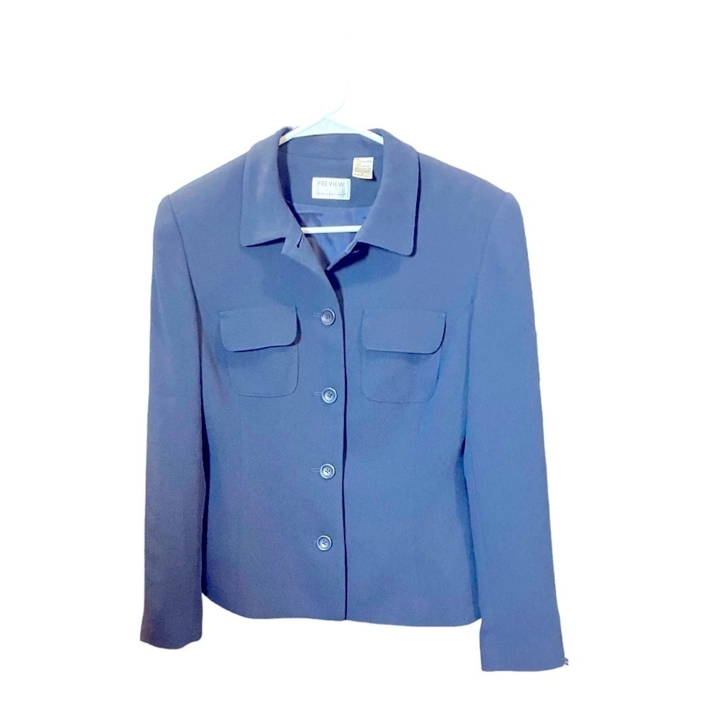 Preview Collection Cropped Navy Blazer Jacket 6